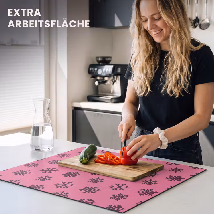 Herdabdeckplatte - Schneeflocke – Lila – Rosa – Weihnachten — 4