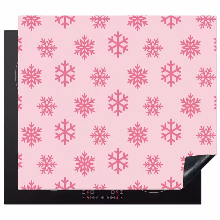 Herdabdeckplatte - Schneeflocke – Rosa – Weihnachten — 1