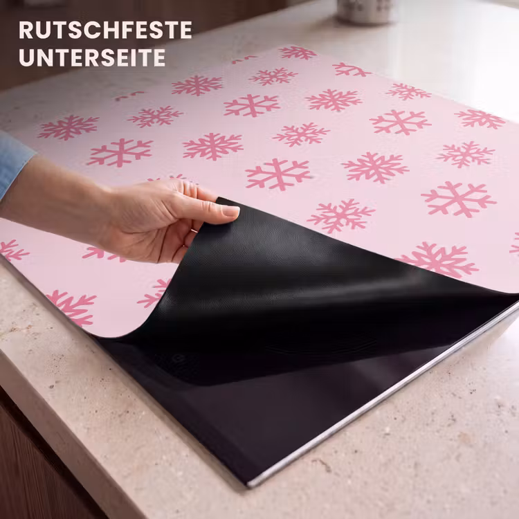 Herdabdeckplatte - Schneeflocke – Rosa – Weihnachten — 9