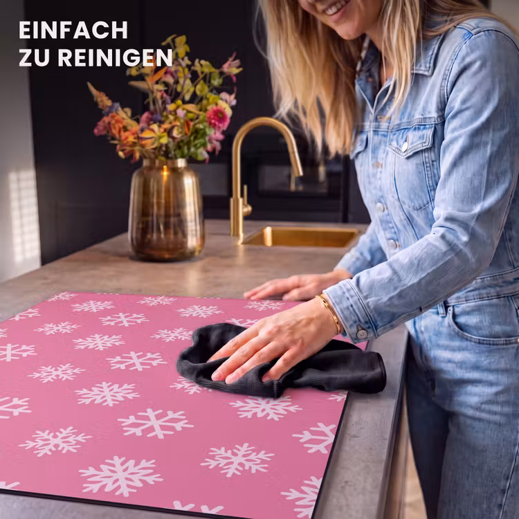 Herdabdeckplatte - Schneeflocke – Weihnachten – Rosa — 6