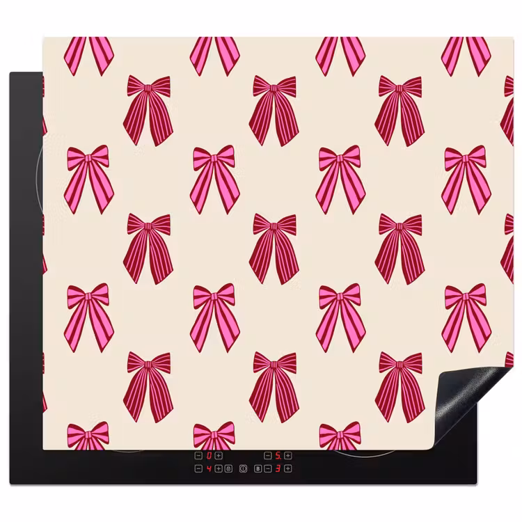 Herdabdeckplatte - Schleifen – Weihnachten – Rosa – Cremefarben — 1