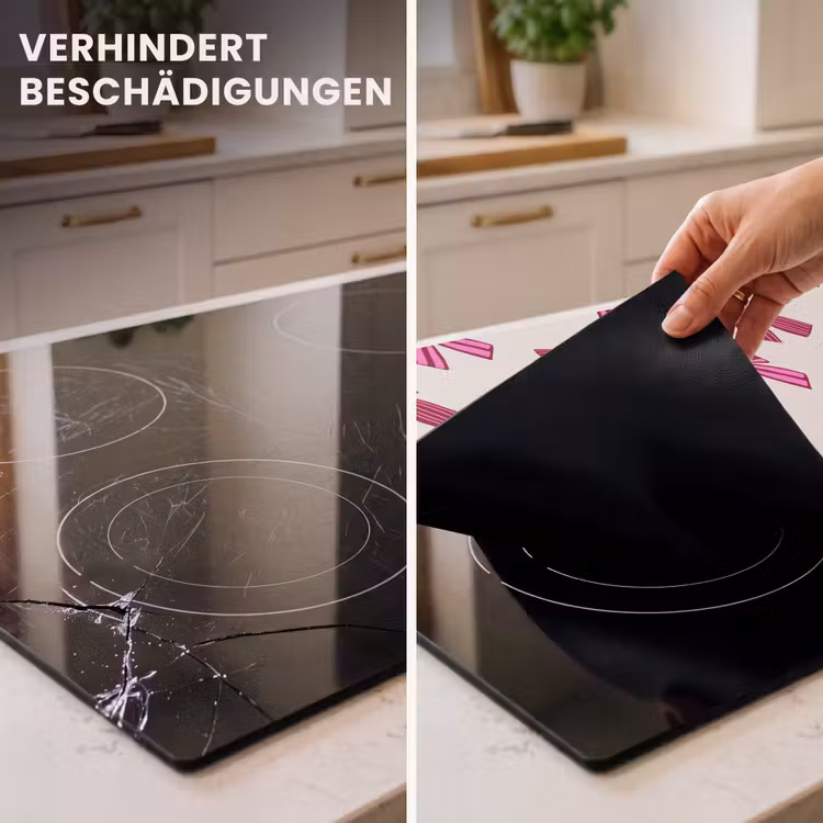 Herdabdeckplatte - Schleifen – Weihnachten – Rosa – Cremefarben — 3