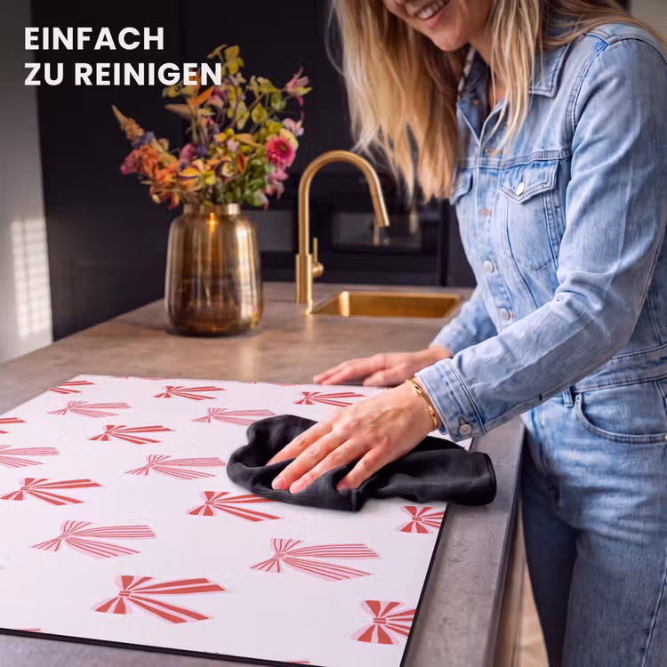 Herdabdeckplatte - Schleifen – Weihnachten – Rosa – Rot — 6