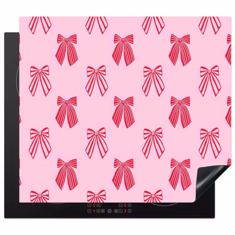 Herdabdeckplatte - Schleifen – Weihnachten – Rosa – Rot — 1