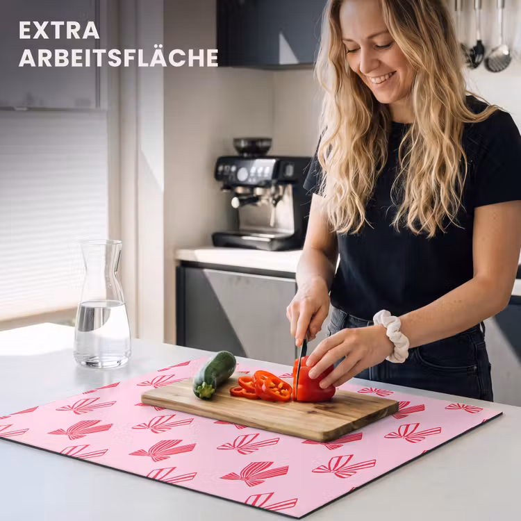 Herdabdeckplatte - Schleifen – Weihnachten – Rosa – Rot — 4