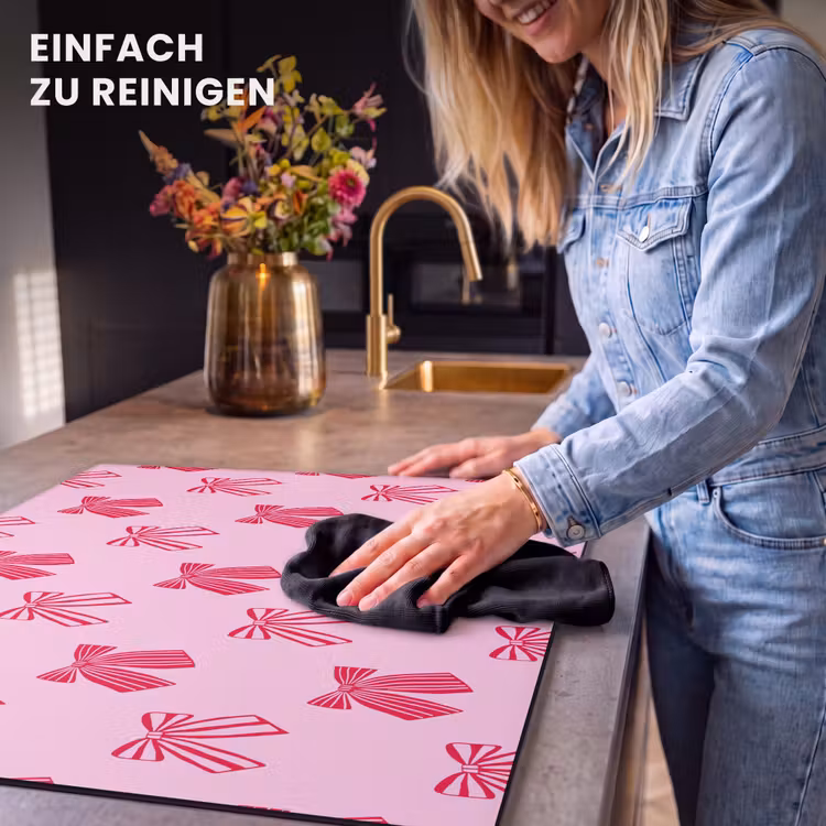 Herdabdeckplatte - Schleifen – Weihnachten – Rosa – Rot — 6