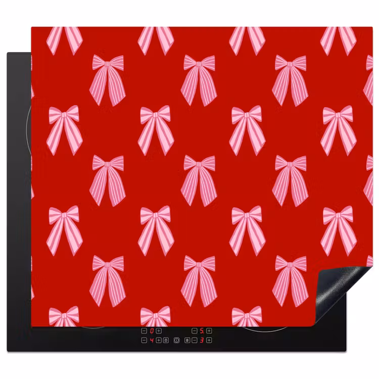 Herdabdeckplatte - Schleifen – Weihnachten – Rot – Rosa — 1