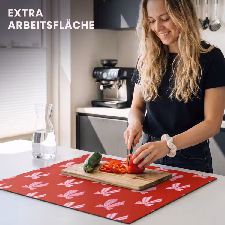 Herdabdeckplatte - Schleifen – Weihnachten – Rot – Rosa — 4