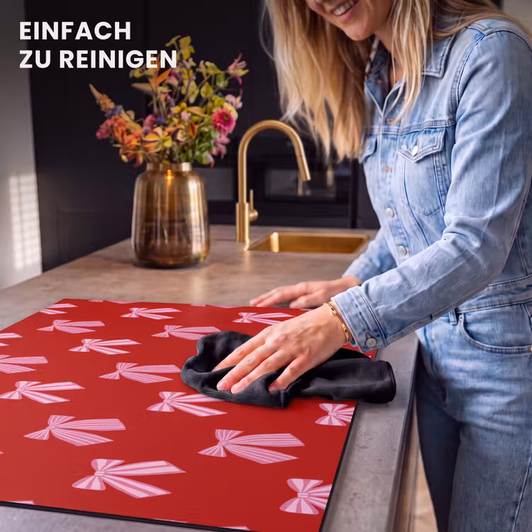 Herdabdeckplatte - Schleifen – Weihnachten – Rot – Rosa — 6