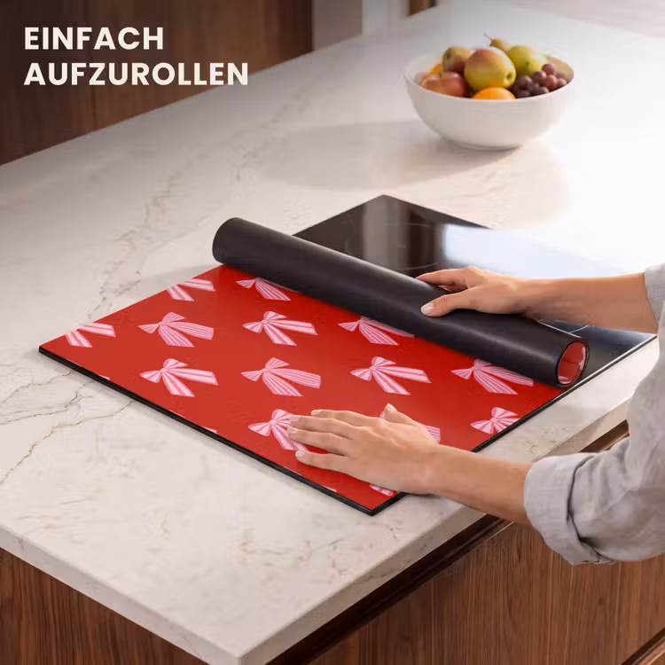 Herdabdeckplatte - Schleifen – Weihnachten – Rot – Rosa — 7