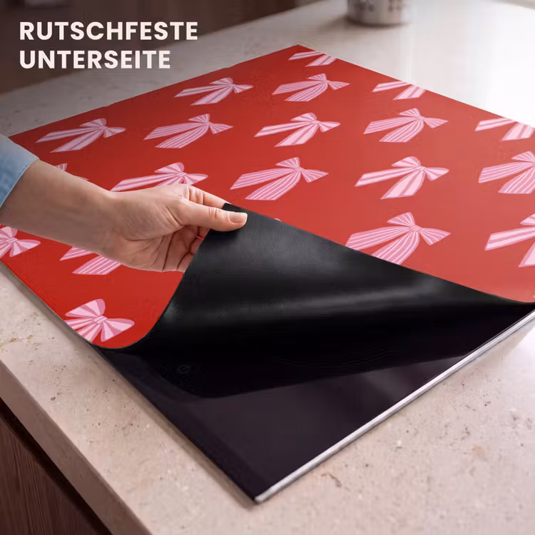 Herdabdeckplatte - Schleifen – Weihnachten – Rot – Rosa — 9