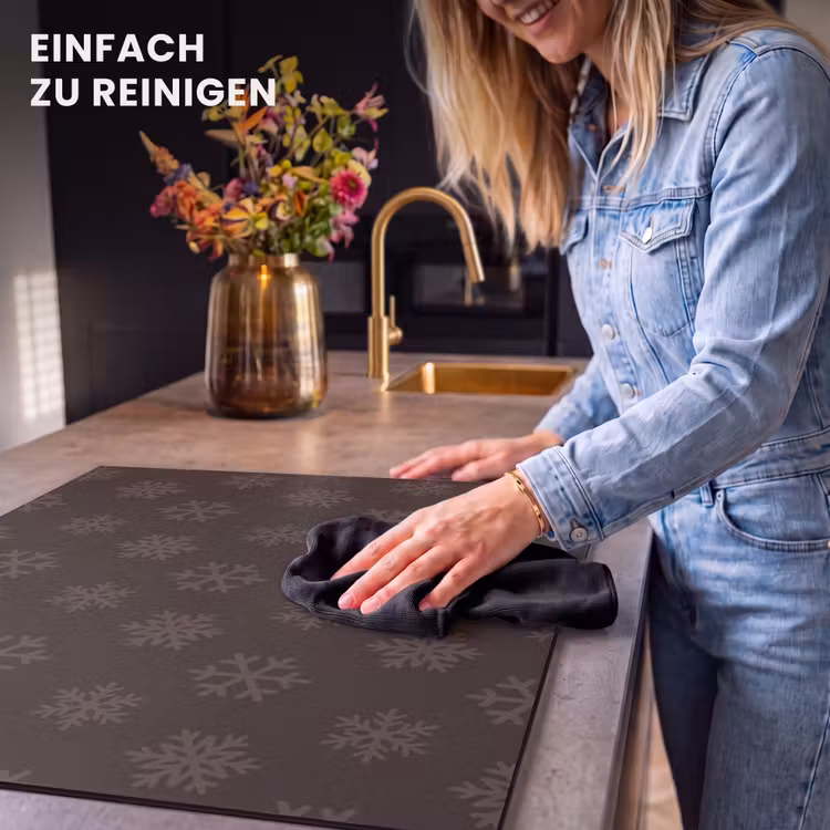 Herdabdeckplatte - Schneeflocke – Braun – Weihnachten — 6