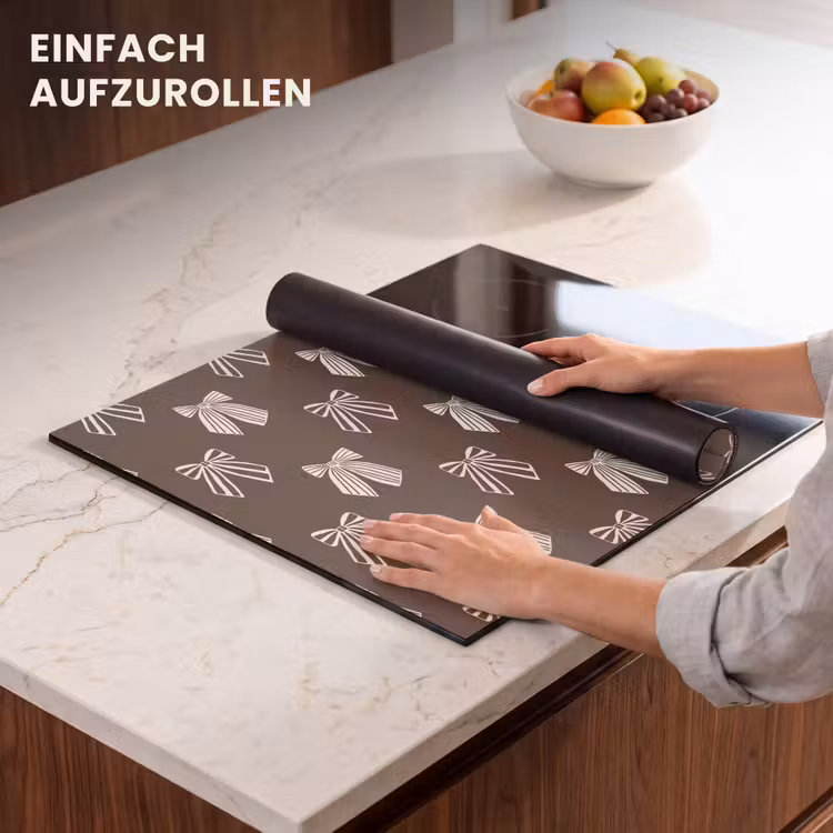 Herdabdeckplatte - Schleifen – Weihnachten – Braun – Cremefarben — 7