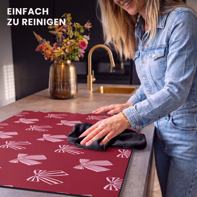 Herdabdeckplatte - Schleifen – Weihnachten – Burgunderrot – Rosa — 6