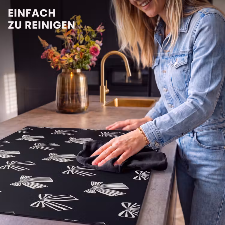 Herdabdeckplatte - Schleifen – Weihnachten – Creme – Schwarz — 6