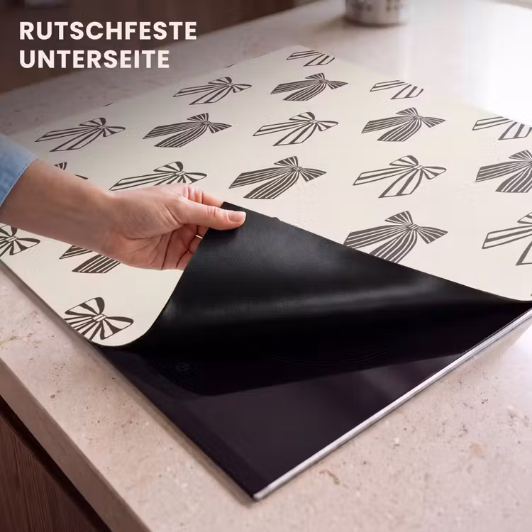 Herdabdeckplatte - Schleifen – Weihnachten – Cremefarben – Schwarz — 9