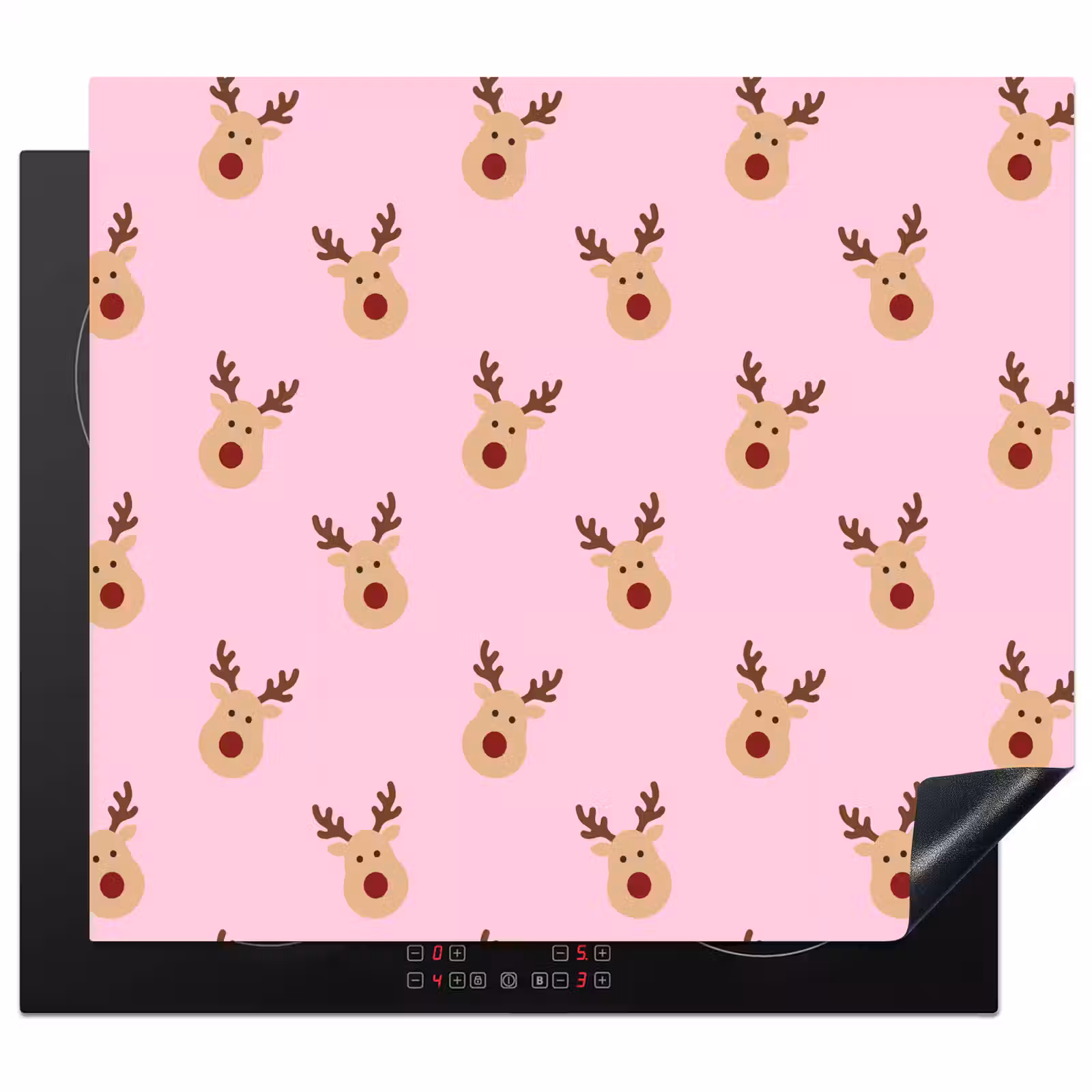 Herdabdeckplatte - Rentiere – Weihnachten – Rosa — 1