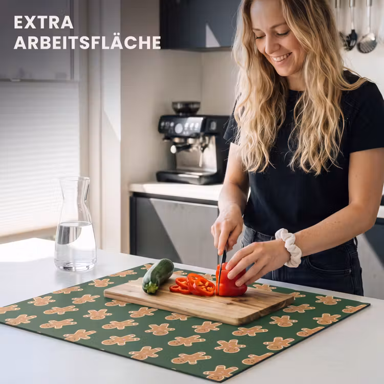 Herdabdeckplatte - Lebkuchen – Weihnachten – Grün – Braun — 4