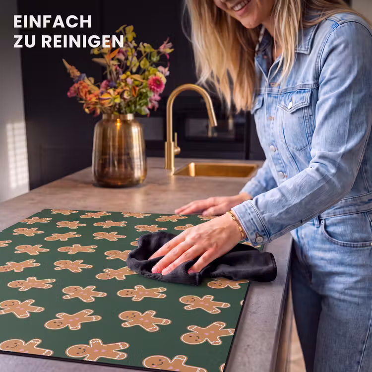 Herdabdeckplatte - Lebkuchen – Weihnachten – Grün – Braun — 6