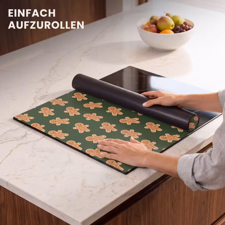 Herdabdeckplatte - Lebkuchen – Weihnachten – Grün – Braun — 7