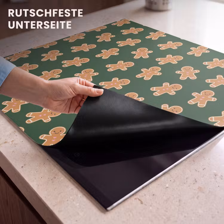 Herdabdeckplatte - Lebkuchen – Weihnachten – Grün – Braun — 9