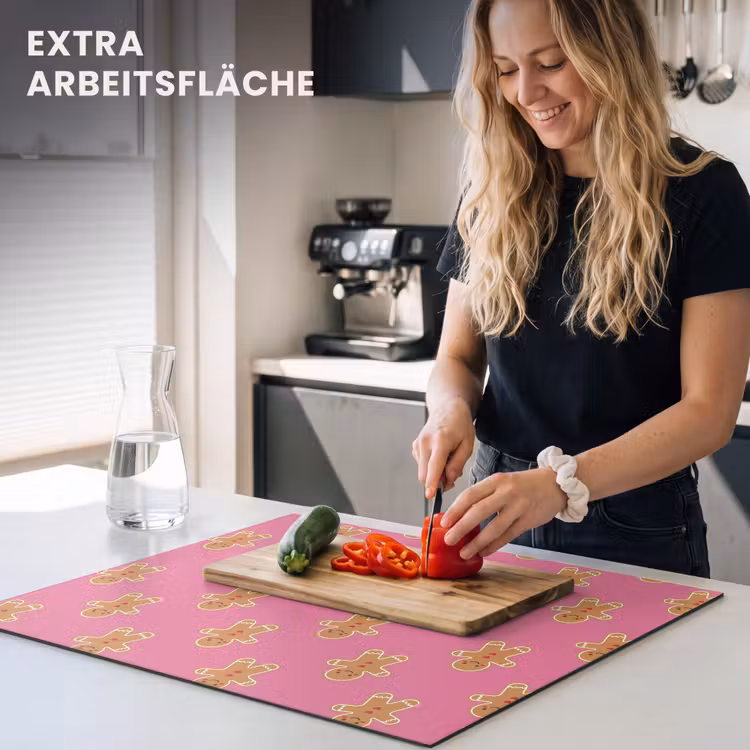 Herdabdeckplatte - Lebkuchen – Weihnachten – Rosa – Braun — 4