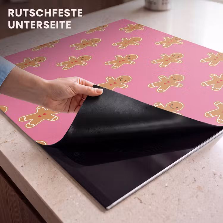 Herdabdeckplatte - Lebkuchen – Weihnachten – Rosa – Braun — 9