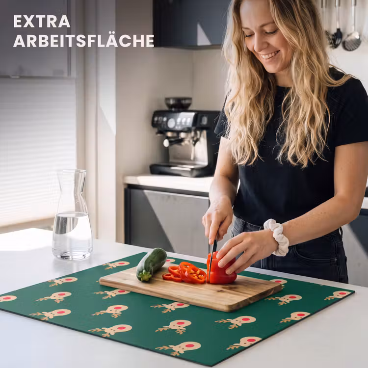 Herdabdeckplatte - Rentiere – Weihnachten – Grün — 4