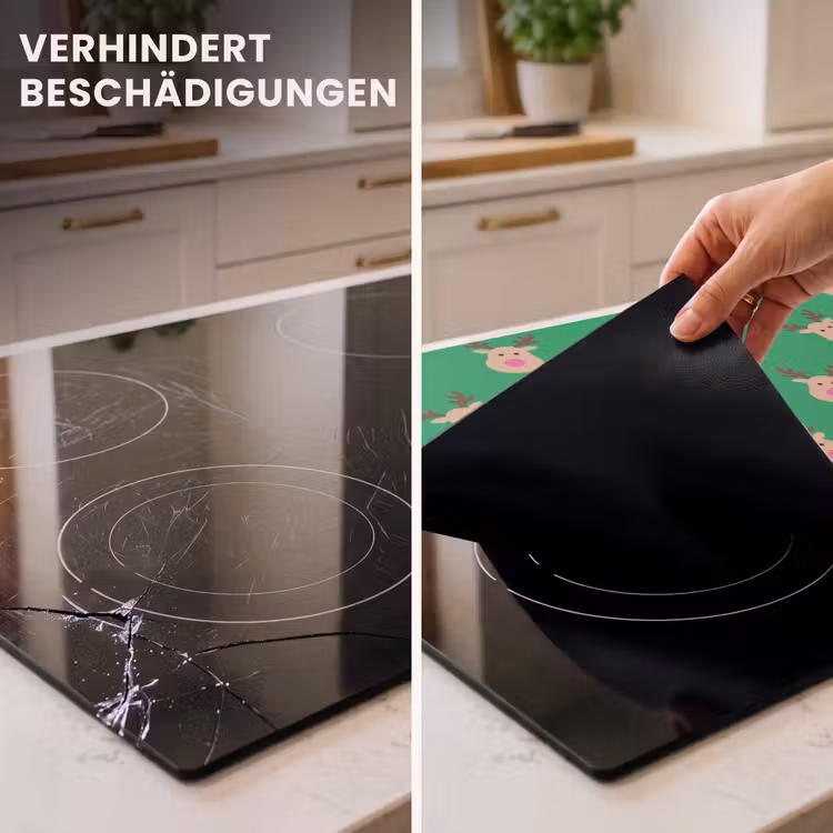 Herdabdeckplatte - Rentiere – Weihnachten – Neon – Grün — 3