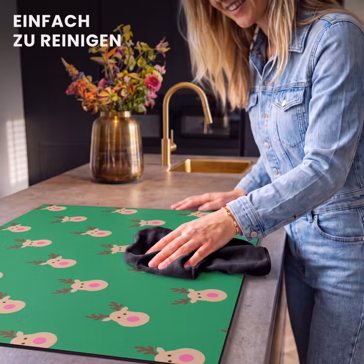 Herdabdeckplatte - Rentiere – Weihnachten – Neon – Grün — 6