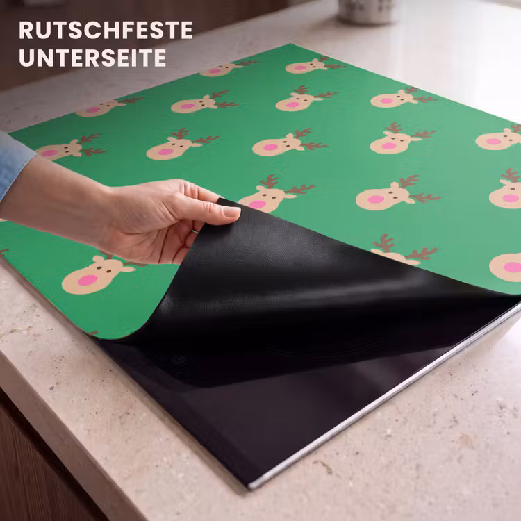 Herdabdeckplatte - Rentiere – Weihnachten – Neon – Grün — 9