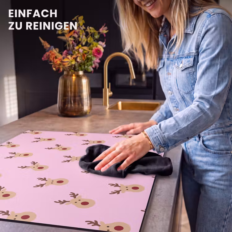 Herdabdeckplatte - Rentiere – Weihnachten – Rosa — 6