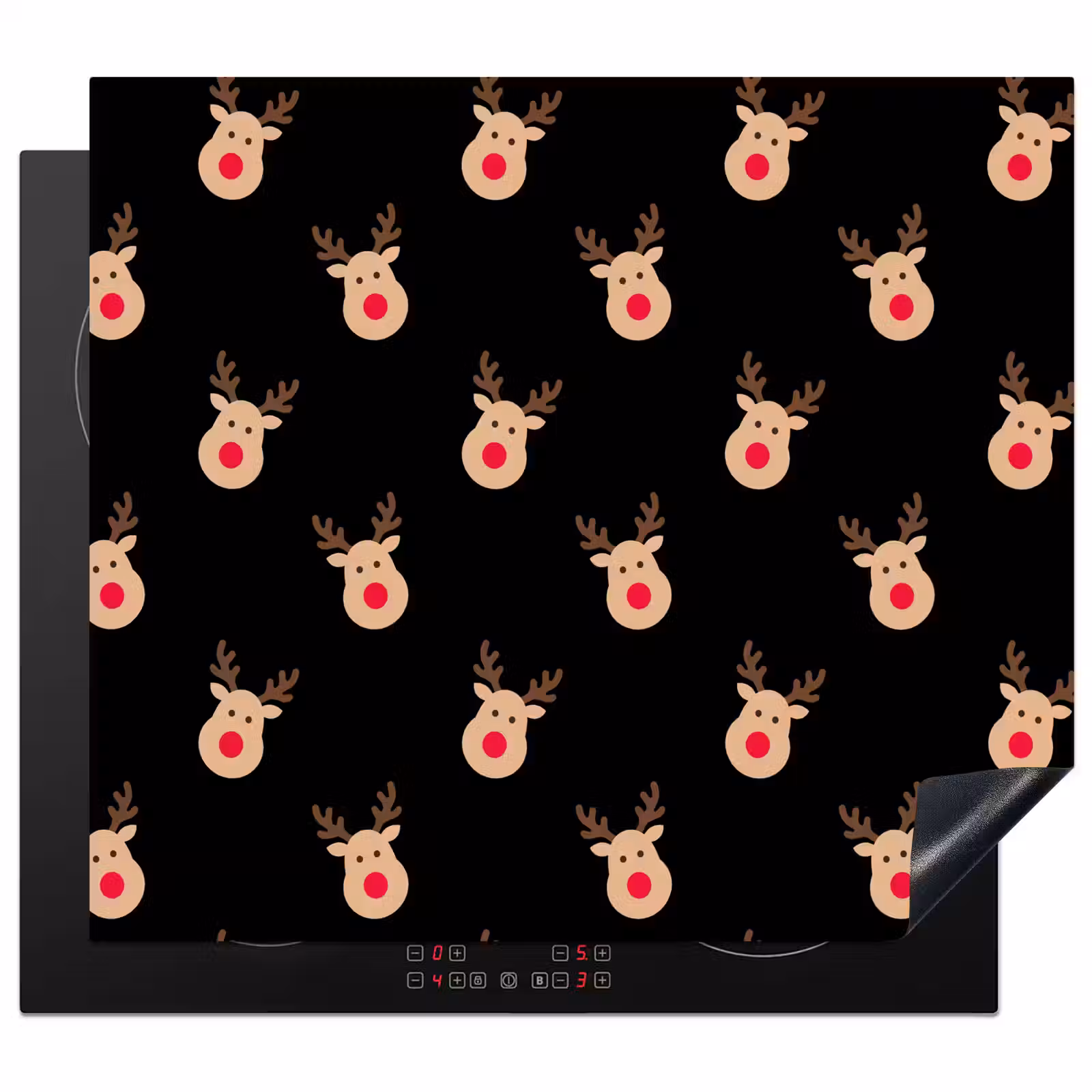 Herdabdeckplatte - Rentiere – Weihnachten – Schwarz — 1