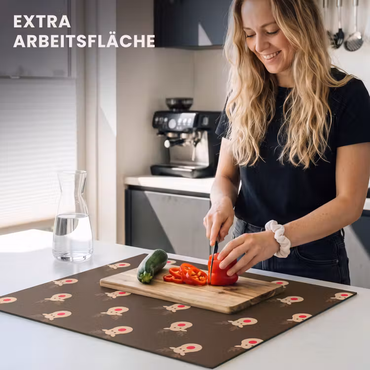 Herdabdeckplatte - Rentiere – Weihnachten – Braun — 4