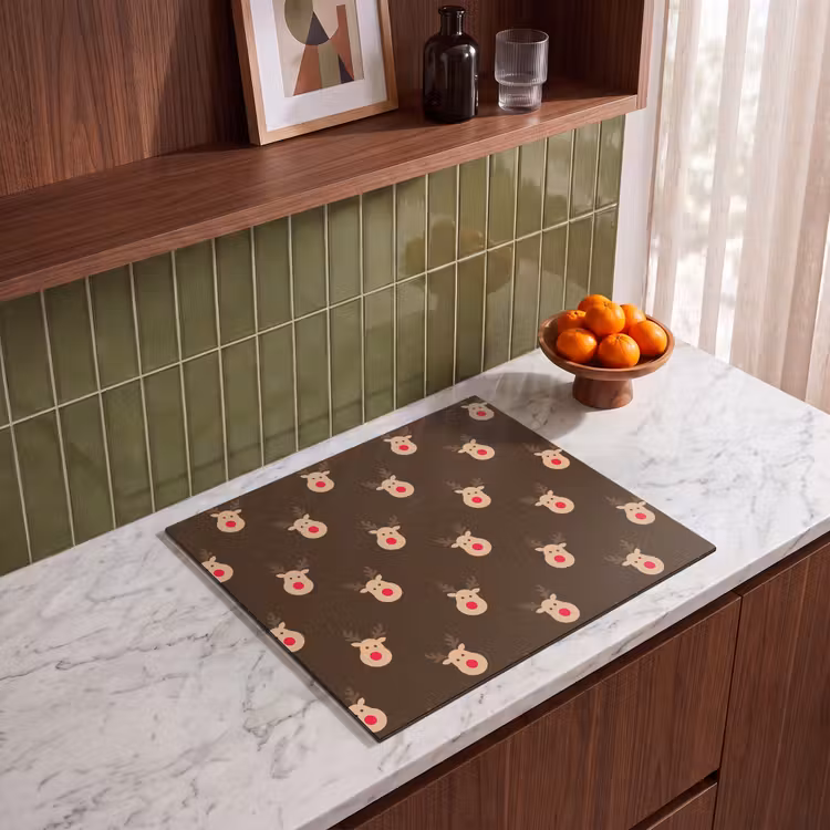 Herdabdeckplatte - Rentiere – Weihnachten – Braun — 8
