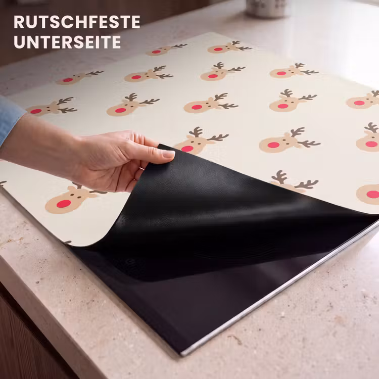 Herdabdeckplatte - Rentiere – Weihnachten – Creme — 9