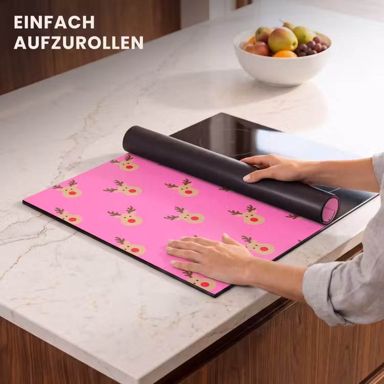 Herdabdeckplatte - Rentiere – Weihnachten – Neon – Rosa — 7