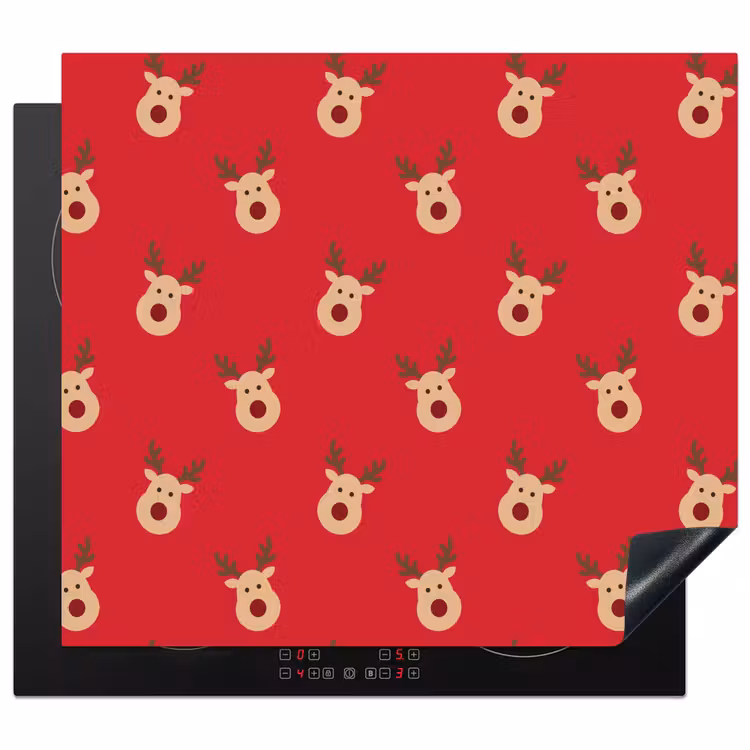 Herdabdeckplatte - Rentiere – Weihnachten – Rot — 1