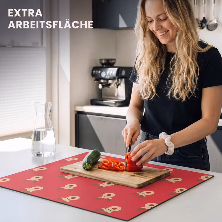 Herdabdeckplatte - Rentiere – Weihnachten – Rot — 4