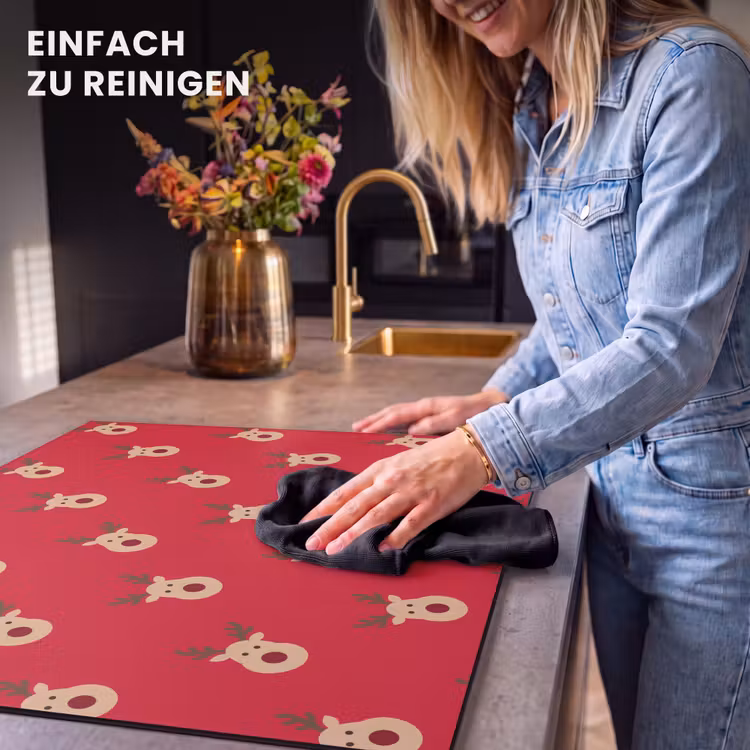 Herdabdeckplatte - Rentiere – Weihnachten – Rot — 6