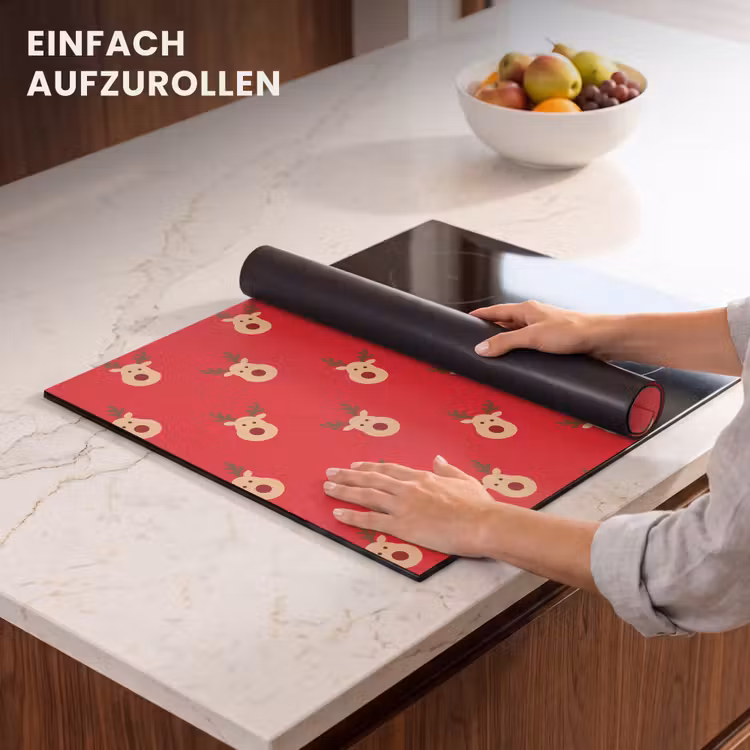 Herdabdeckplatte - Rentiere – Weihnachten – Rot — 7