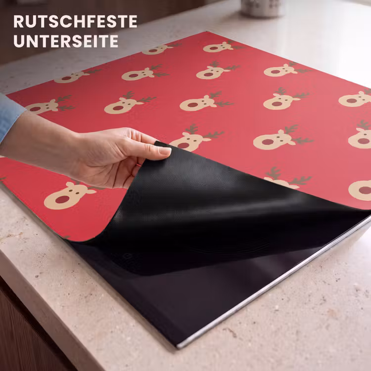 Herdabdeckplatte - Rentiere – Weihnachten – Rot — 9