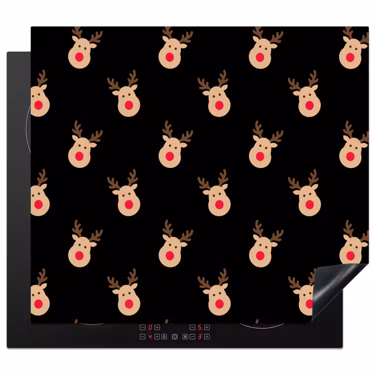 Herdabdeckplatte - Rentiere – Weihnachten – Schwarz — 1