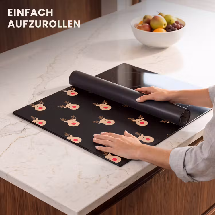 Herdabdeckplatte - Rentiere – Weihnachten – Schwarz — 7