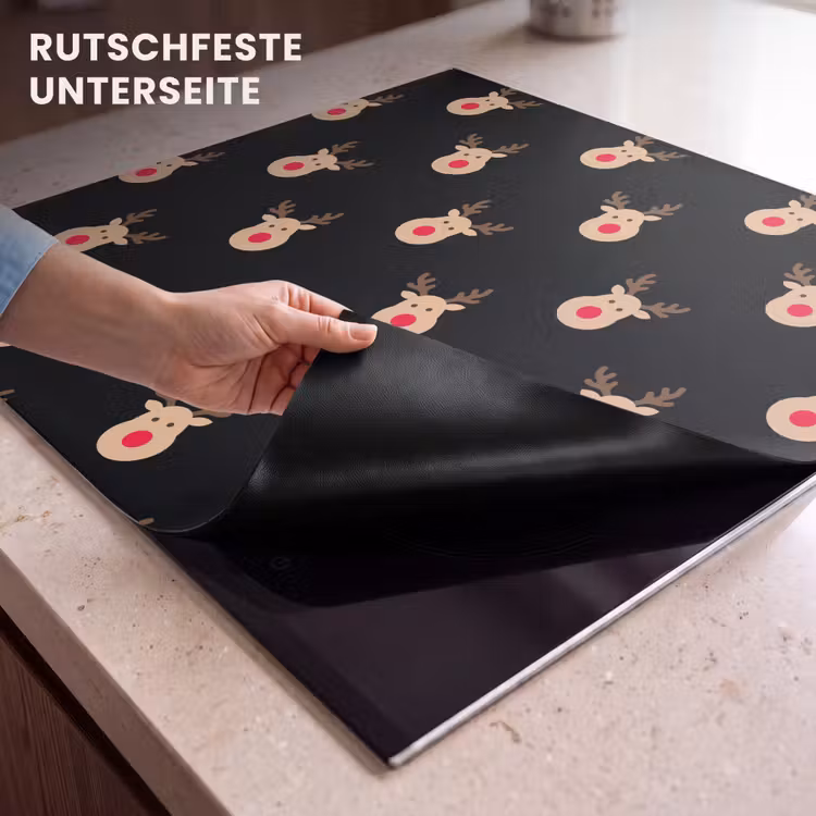 Herdabdeckplatte - Rentiere – Weihnachten – Schwarz — 9