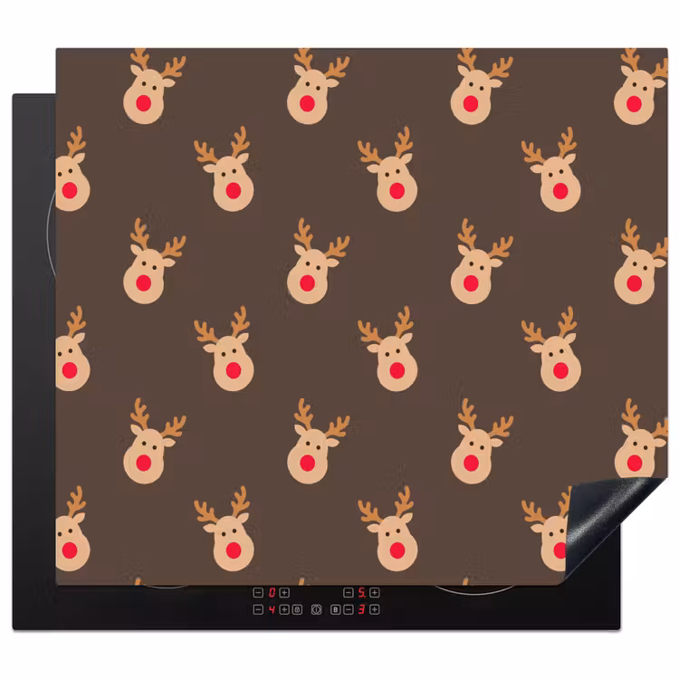 Herdabdeckplatte - Weihnachten – Rentiere – Braun — 1