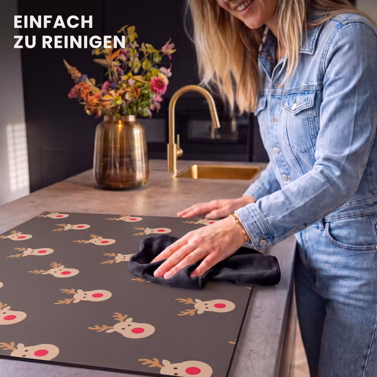 Herdabdeckplatte - Weihnachten – Rentiere – Braun — 6