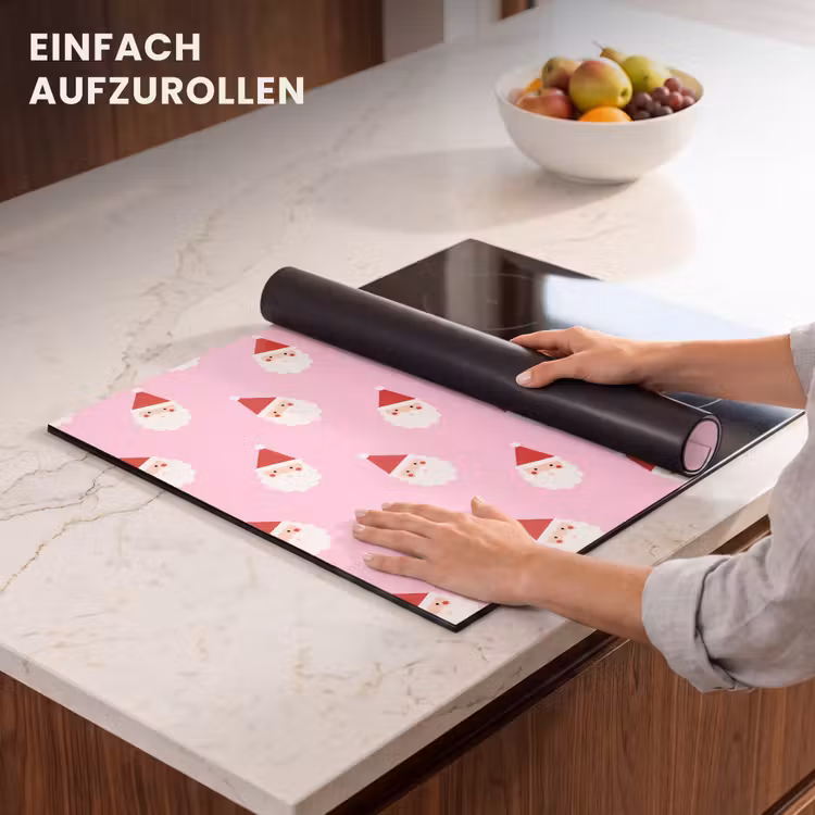 Herdabdeckplatte - Weihnachtsmann – Weihnachten – Rosa — 7