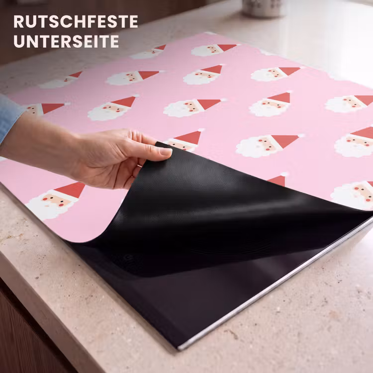 Herdabdeckplatte - Weihnachtsmann – Weihnachten – Rosa — 9
