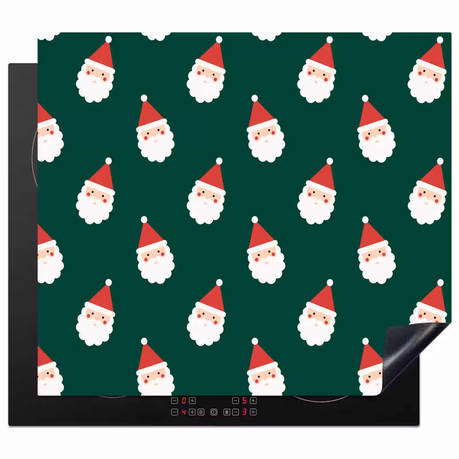 Herdabdeckplatte - Weihnachtsmann – Weihnachten – Grün — 1